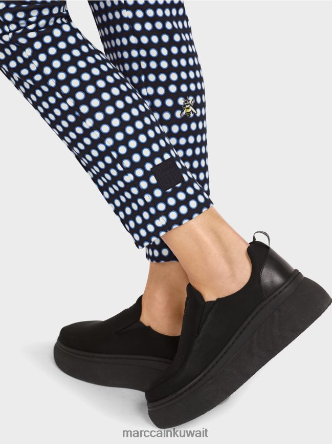 Marc Cain سراويل ضيقة مع تجاعيد مضغوطة ومخيطة LVN0D6715 ملابس أسود