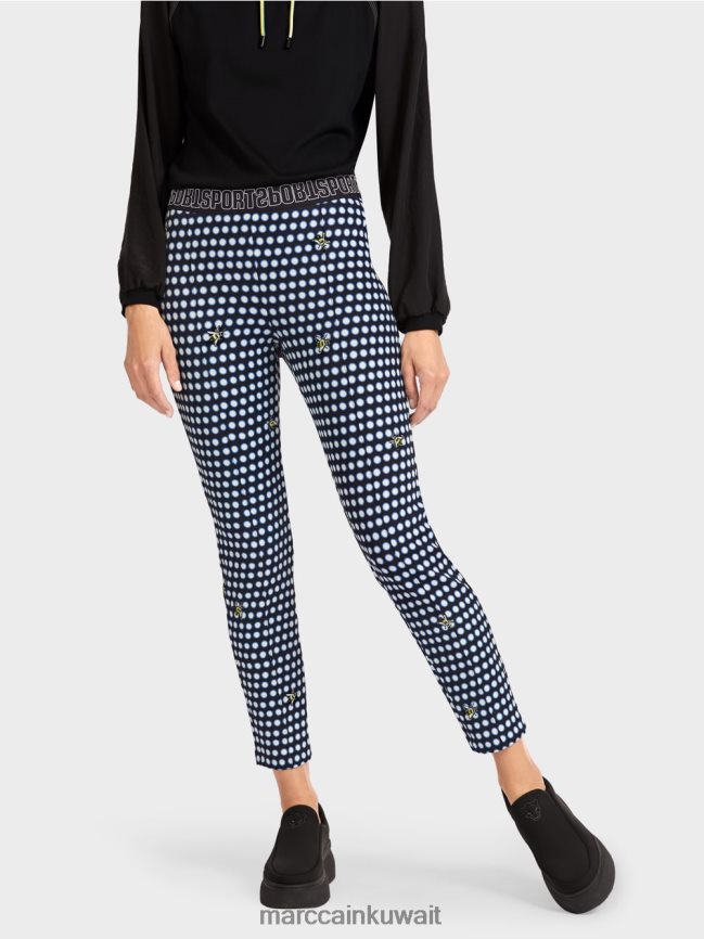 Marc Cain سراويل ضيقة مع تجاعيد مضغوطة ومخيطة LVN0D6715 ملابس أسود