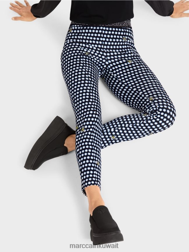 Marc Cain سراويل ضيقة مع تجاعيد مضغوطة ومخيطة LVN0D6715 ملابس أسود