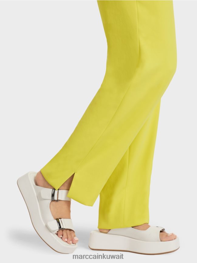 Marc Cain السراويل الفضفاضة الأنيقة LVN0D6716 ملابس الكبريت الأخضر