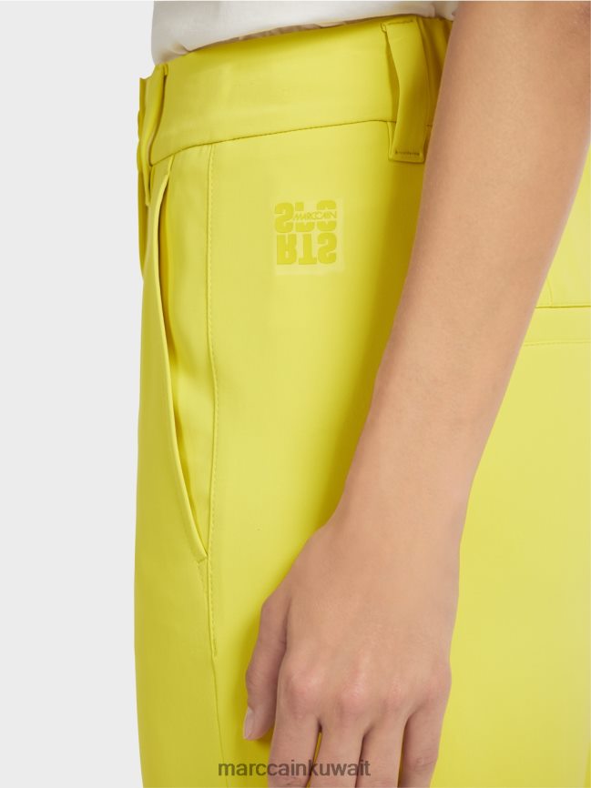 Marc Cain السراويل الفضفاضة الأنيقة LVN0D6716 ملابس الكبريت الأخضر