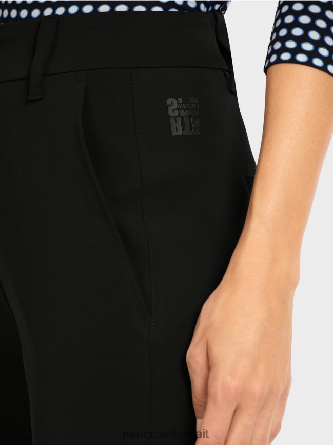 Marc Cain السراويل الفضفاضة الأنيقة LVN0D6718 ملابس أسود