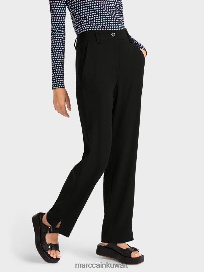 Marc Cain السراويل الفضفاضة الأنيقة LVN0D6718 ملابس أسود