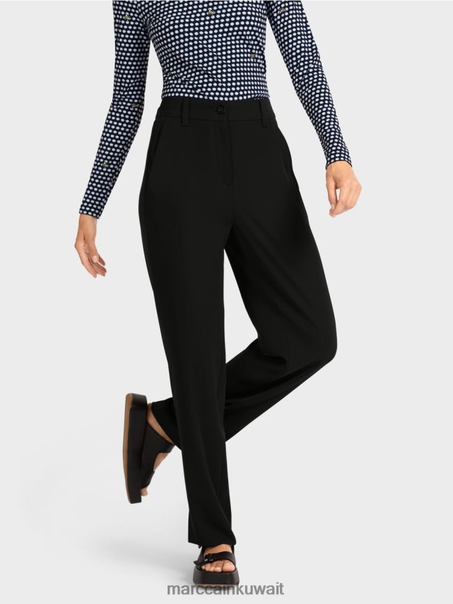 Marc Cain السراويل الفضفاضة الأنيقة LVN0D6718 ملابس أسود