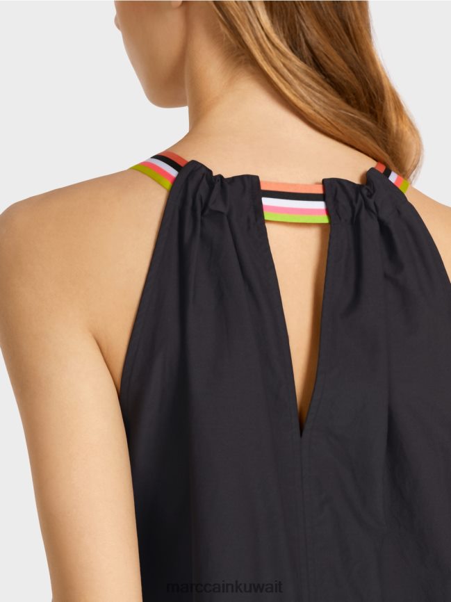 Marc Cain فستان رياضي بالحرير LVN0D671 ملابس أسود