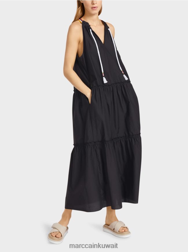 Marc Cain فستان رياضي بالحرير LVN0D671 ملابس أسود