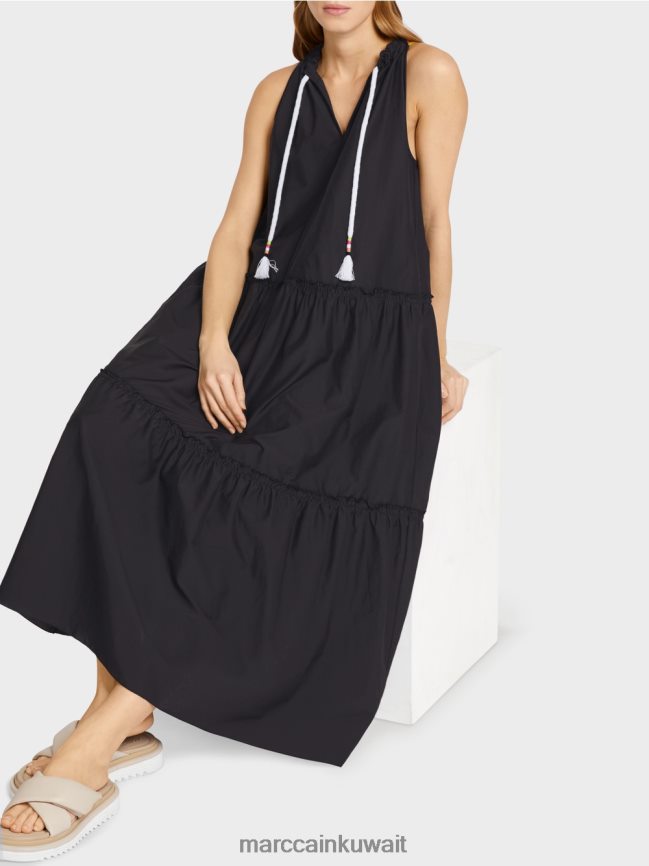 Marc Cain فستان رياضي بالحرير LVN0D671 ملابس أسود