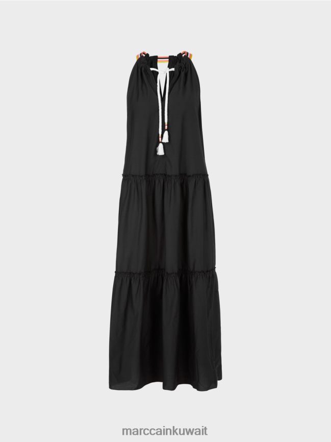 Marc Cain فستان رياضي بالحرير LVN0D671 ملابس أسود