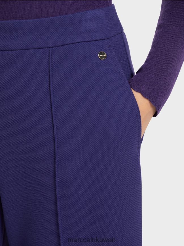 Marc Cain السراويل ذات الساق الواسعة LVN0D6731 ملابس ملكي الأرجواني
