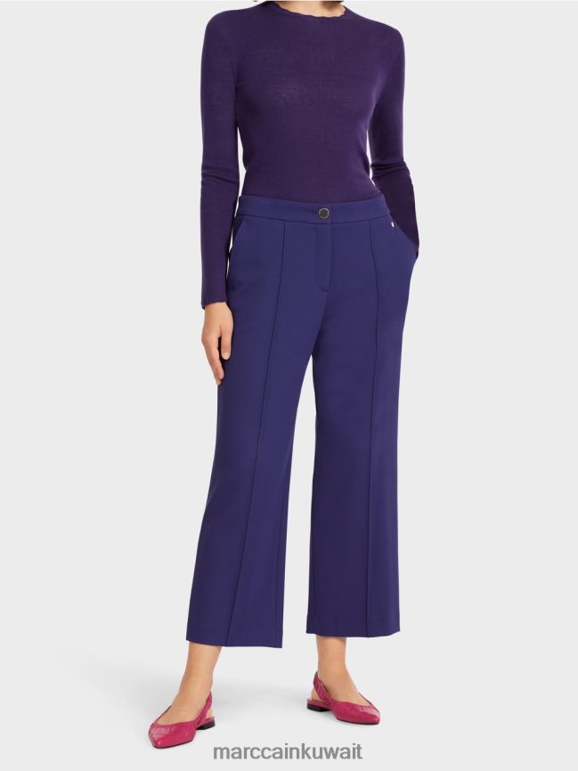 Marc Cain السراويل ذات الساق الواسعة LVN0D6731 ملابس ملكي الأرجواني