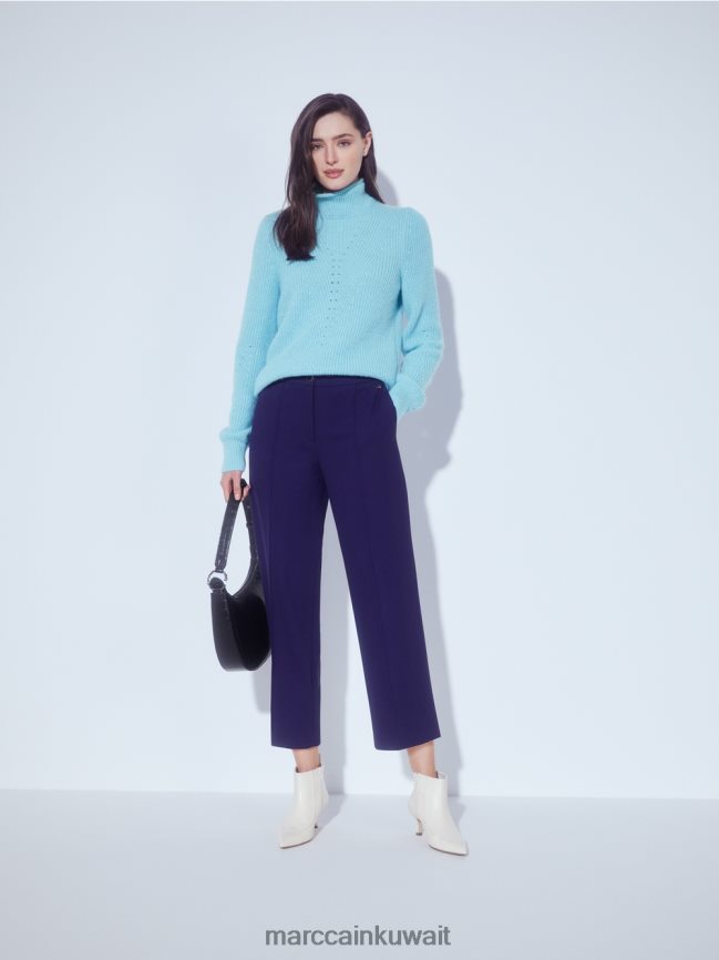 Marc Cain السراويل ذات الساق الواسعة LVN0D6731 ملابس ملكي الأرجواني