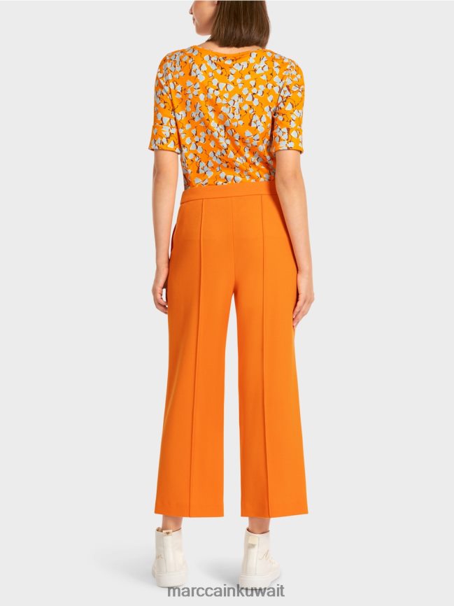 Marc Cain السراويل ذات الساق الواسعة LVN0D6732 ملابس برتقالي واضح