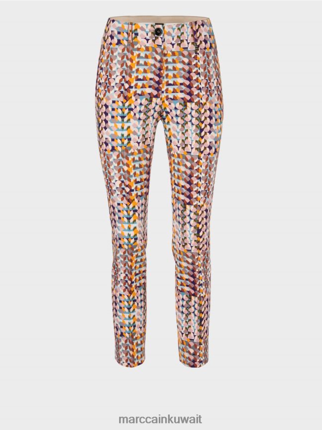 Marc Cain السراويل المطبوعة الرجعية LVN0D6736 ملابس ملكي الأرجواني