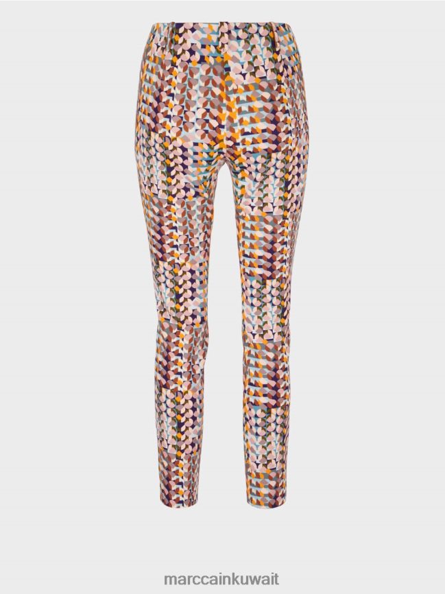 Marc Cain السراويل المطبوعة الرجعية LVN0D6736 ملابس ملكي الأرجواني