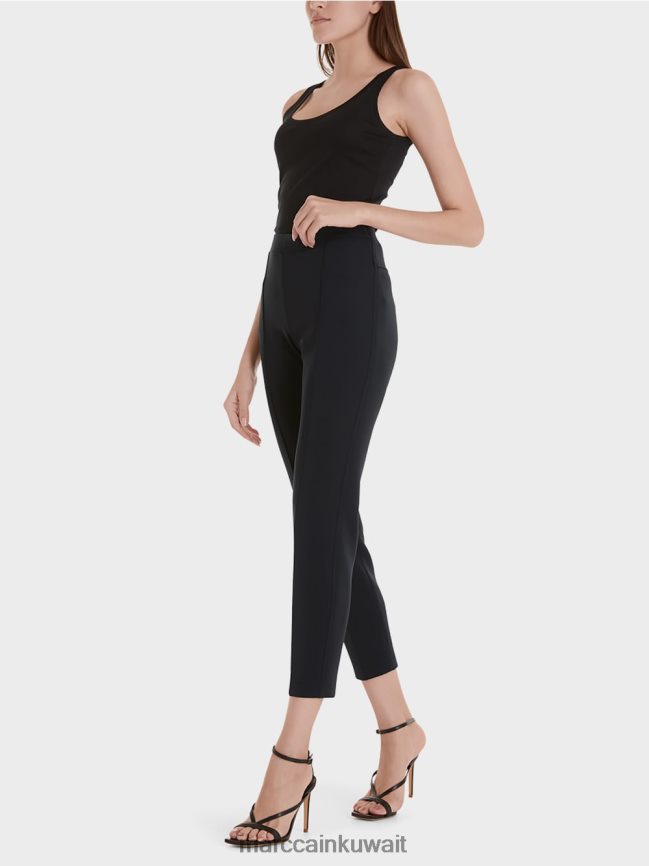 Marc Cain السراويل جيرسي تمتد LVN0D6737 ملابس منتصف الليل الأزرق