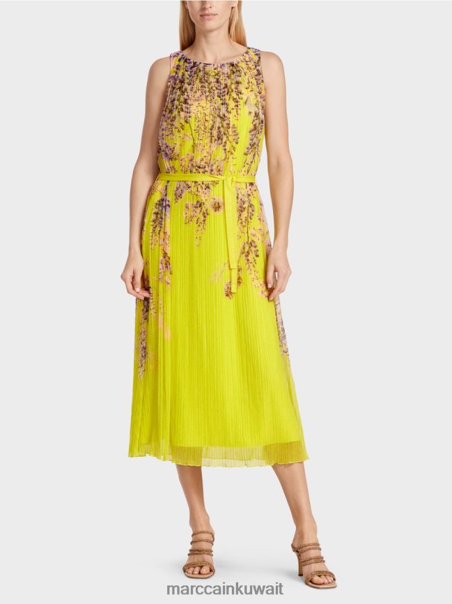 Marc Cain فستان ماكسي مطوي LVN0D674 ملابس الليمون الأخضر