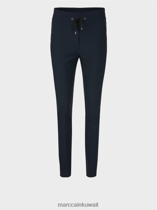 Marc Cain سراويل ضيقة تمتد LVN0D6740 ملابس منتصف الليل الأزرق