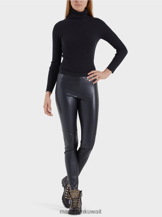 Marc Cain طماق من الجلد الاصطناعي LVN0D6744 ملابس منتصف الليل الأزرق