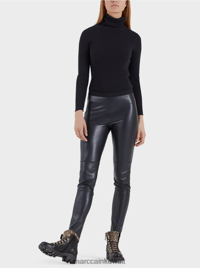 Marc Cain طماق من الجلد الاصطناعي LVN0D6744 ملابس منتصف الليل الأزرق