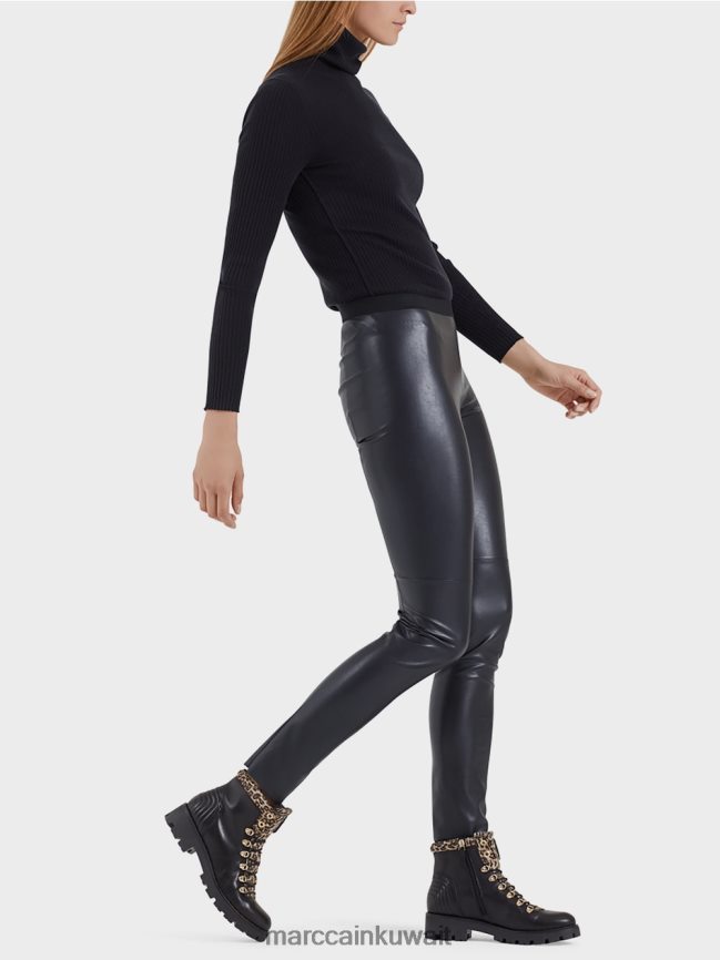 Marc Cain طماق من الجلد الاصطناعي LVN0D6744 ملابس منتصف الليل الأزرق