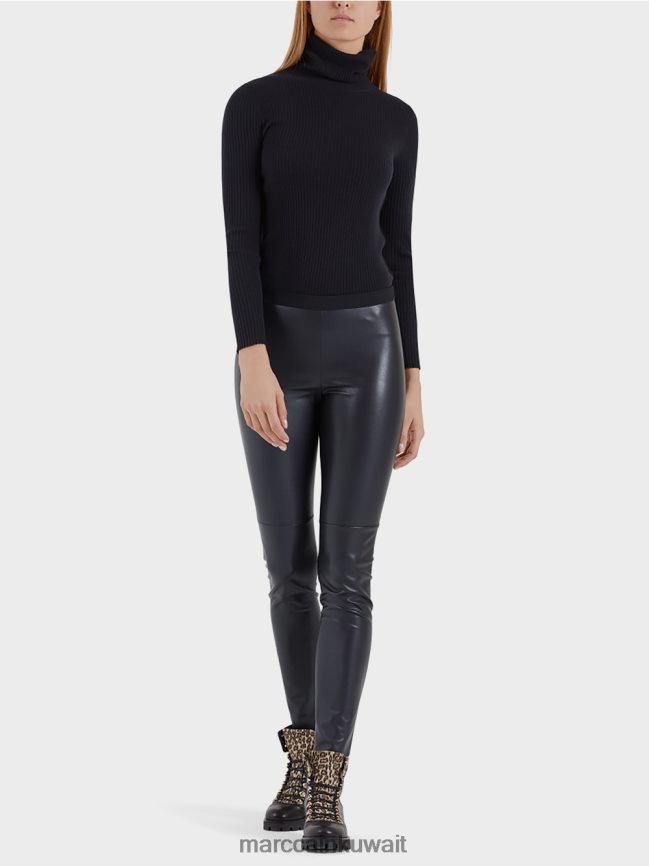 Marc Cain طماق من الجلد الاصطناعي LVN0D6744 ملابس منتصف الليل الأزرق