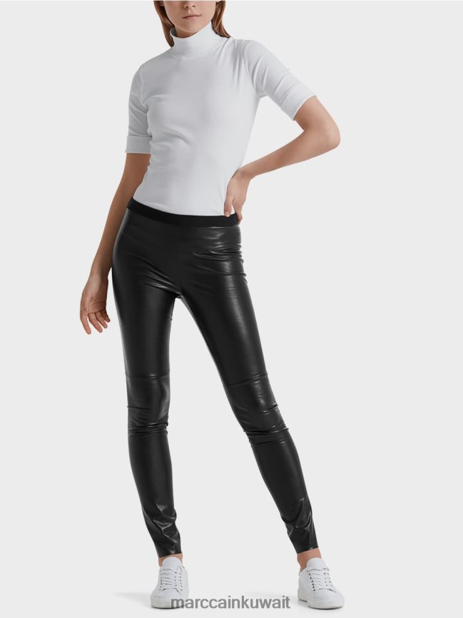 Marc Cain طماق من الجلد الاصطناعي LVN0D6745 ملابس أسود