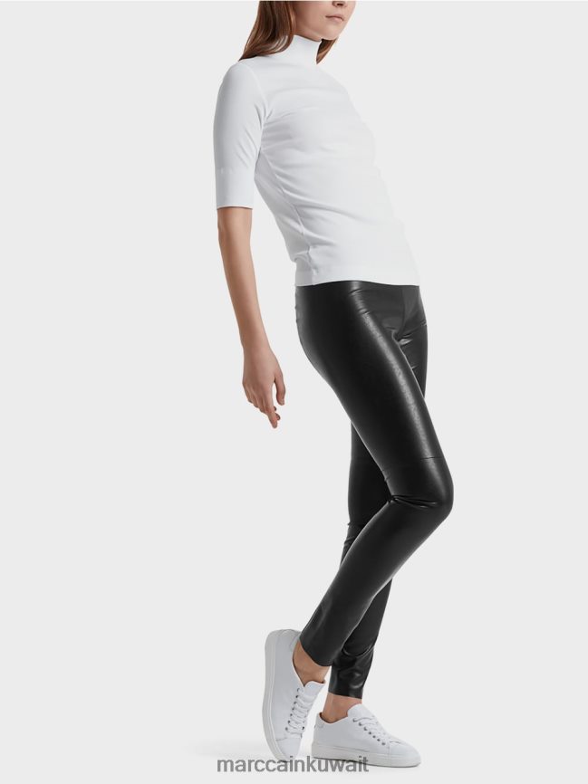 Marc Cain طماق من الجلد الاصطناعي LVN0D6745 ملابس أسود