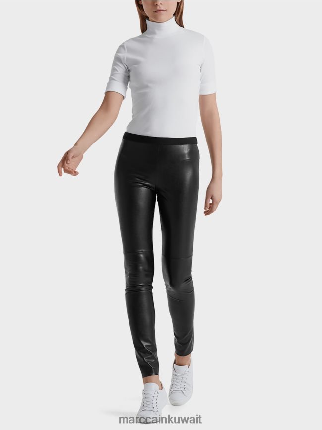 Marc Cain طماق من الجلد الاصطناعي LVN0D6745 ملابس أسود