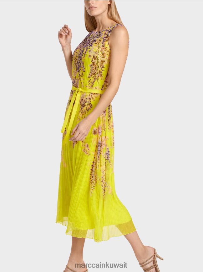 Marc Cain فستان ماكسي مطوي LVN0D674 ملابس الليمون الأخضر