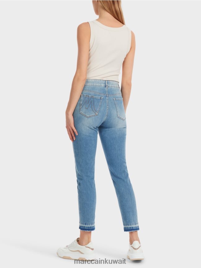 Marc Cain جينز سيليا بخمسة جيوب مع تأثيرات مستعملة LVN0D6750 ملابس خمر أزرق