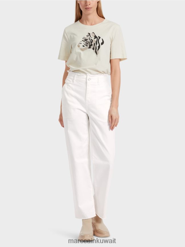 Marc Cain ووهاي "إعادة التفكير معا" الجينز LVN0D6753 ملابس أبيض مصفر