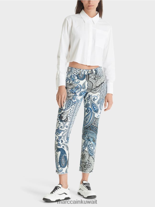 Marc Cain جينز سيكار "إعادة التفكير معًا". LVN0D6782 ملابس خمر أزرق