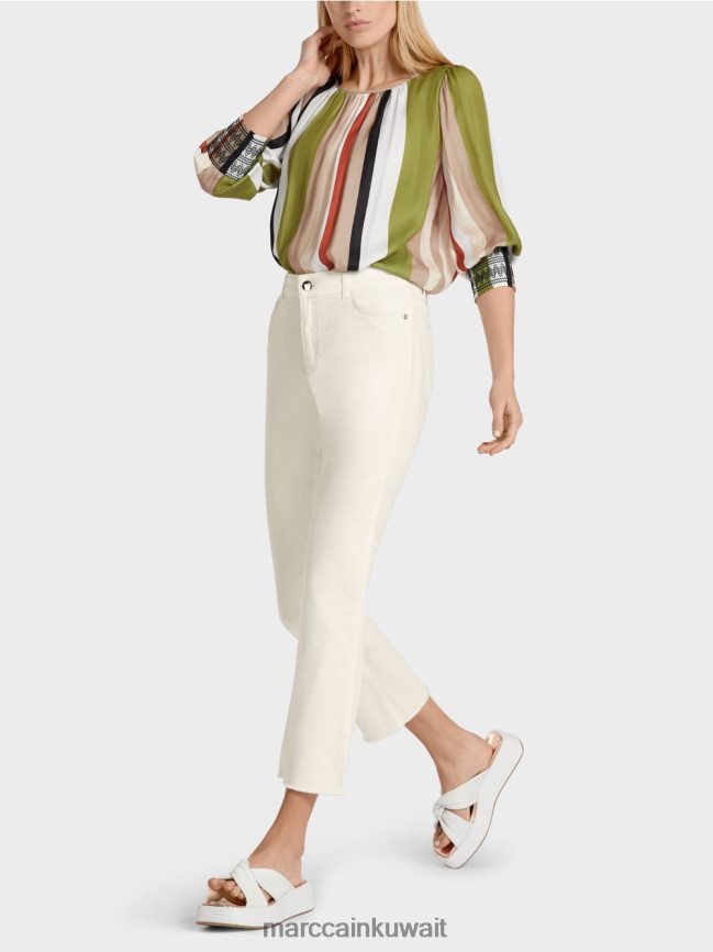 Marc Cain جينز "إعادة التفكير معًا" بخمسة جيوب LVN0D6794 ملابس أبيض مصفر