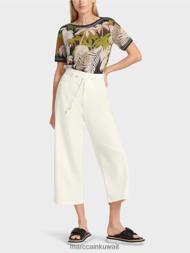 Marc Cain جينز "إعادة التفكير معًا" بخمسة جيوب LVN0D6795 ملابس أبيض مصفر