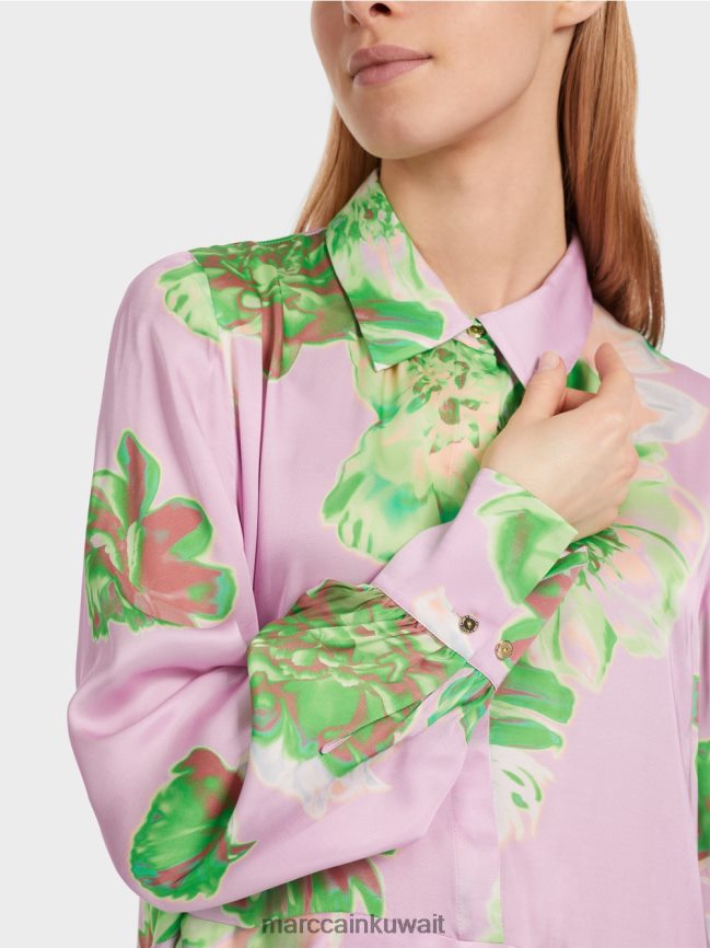 Marc Cain فستان أنثوي مع ذوي الياقات البيضاء LVN0D67 ملابس الخزامى مشرق