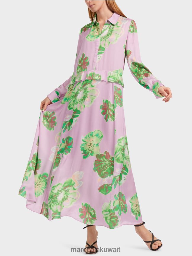 Marc Cain فستان أنثوي مع ذوي الياقات البيضاء LVN0D67 ملابس الخزامى مشرق