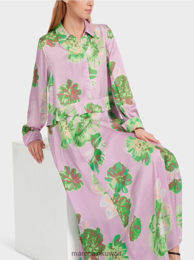 Marc Cain فستان أنثوي مع ذوي الياقات البيضاء LVN0D67 ملابس الخزامى مشرق