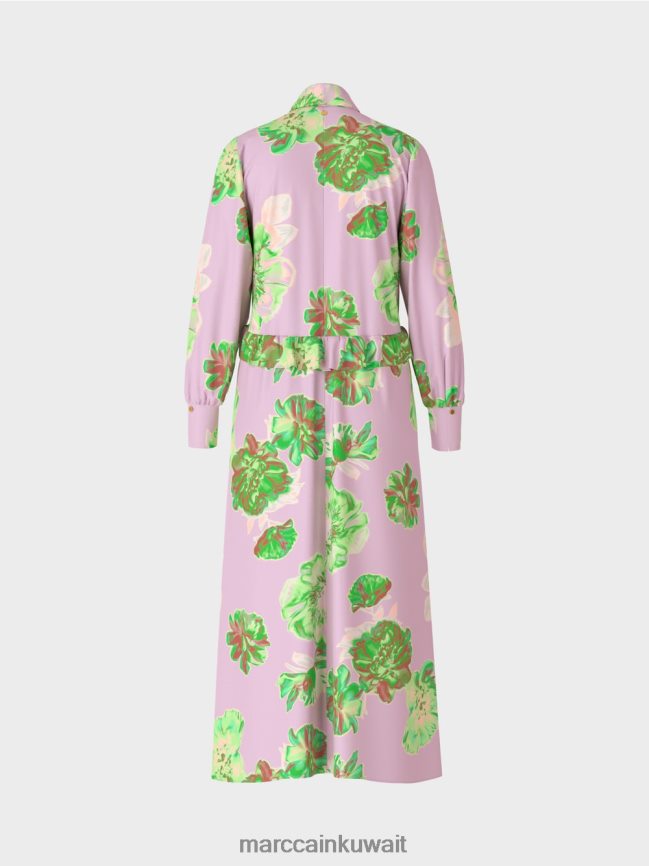 Marc Cain فستان أنثوي مع ذوي الياقات البيضاء LVN0D67 ملابس الخزامى مشرق