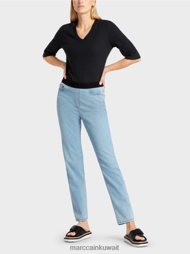 Marc Cain جينز مطاطي من تصميم سيينا LVN0D6801 ملابس ازرق فاتح