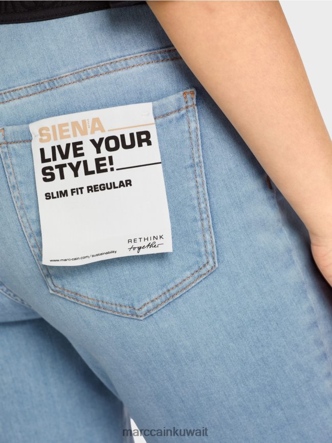 Marc Cain جينز مطاطي من تصميم سيينا LVN0D6801 ملابس ازرق فاتح