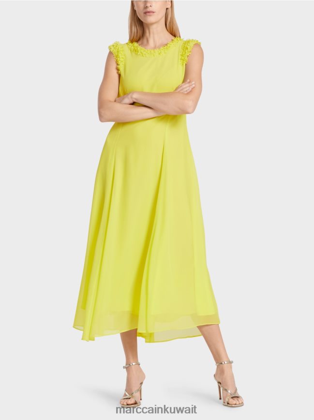 Marc Cain فستان احتفالي "إعادة التفكير معًا". LVN0D681 ملابس الليمون الأخضر