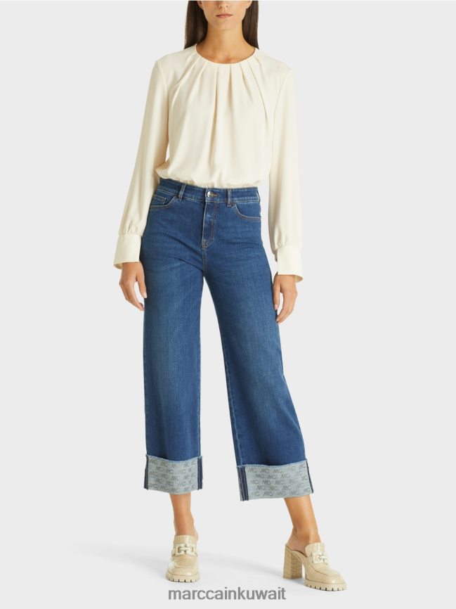 Marc Cain فاس "إعادة التفكير معًا" الجينز LVN0D6820 ملابس الدنيم الأزرق