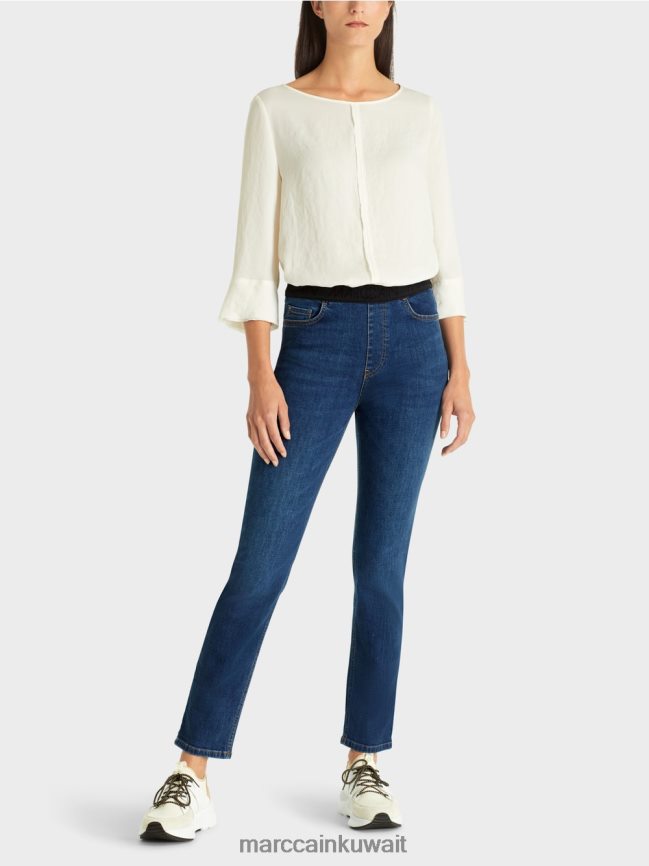 Marc Cain جينز سيينا "نعيد التفكير معًا". LVN0D6821 ملابس الدنيم الأزرق