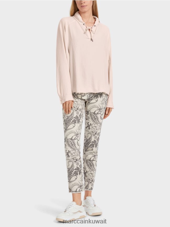 Marc Cain بلوزة يوني كيمونو LVN0D6839 ملابس اللوز زهر