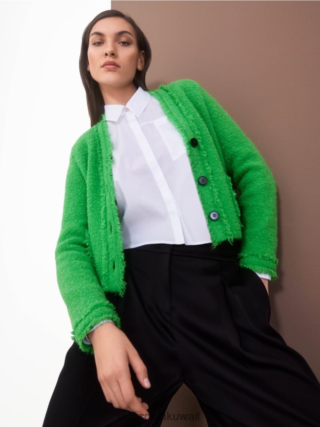 Marc Cain بلوزة قطن قصيرة LVN0D6840 ملابس أبيض