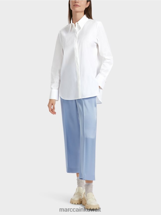 Marc Cain بلوزة مع ظهر ممتد LVN0D6858 ملابس أبيض