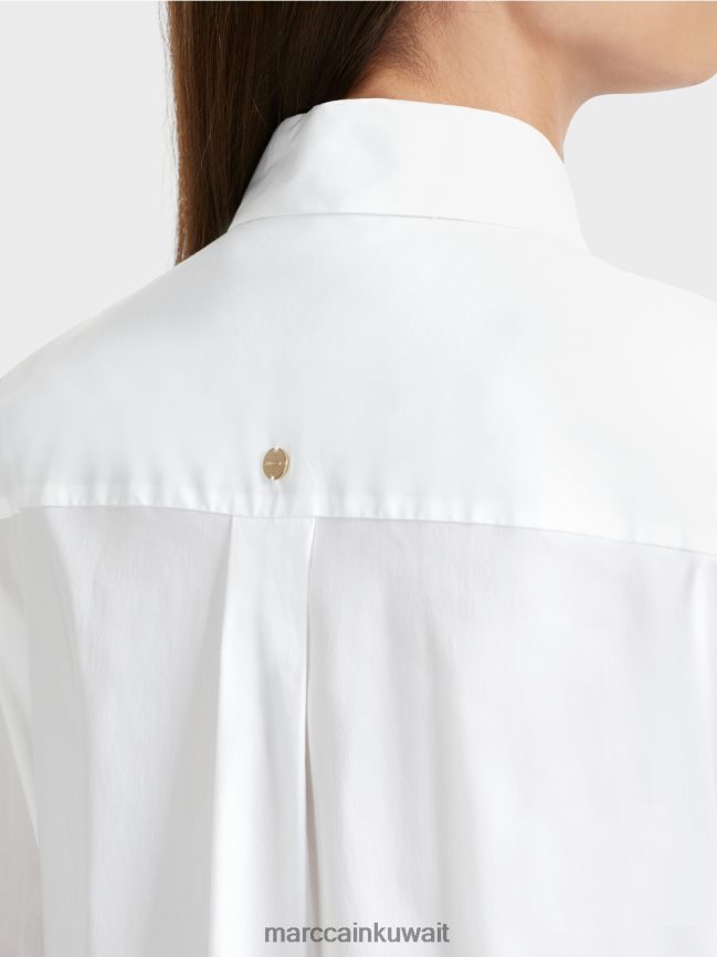 Marc Cain بلوزة مع ظهر ممتد LVN0D6858 ملابس أبيض