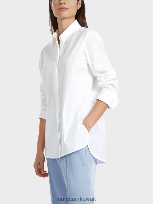 Marc Cain بلوزة مع ظهر ممتد LVN0D6858 ملابس أبيض