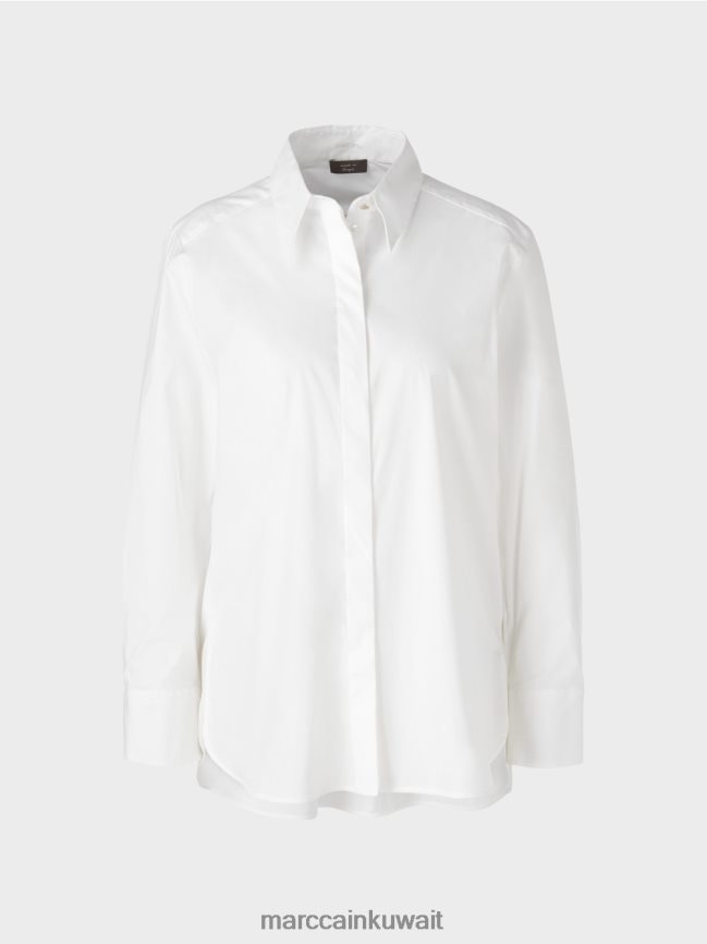 Marc Cain بلوزة مع ظهر ممتد LVN0D6858 ملابس أبيض