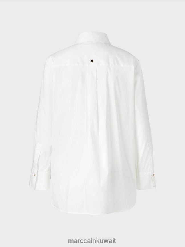 Marc Cain بلوزة مع ظهر ممتد LVN0D6858 ملابس أبيض